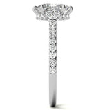 Oval Cut Moissanite Diamond Hidden Halo Bridal Ring Set