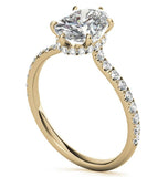 Oval Cut Moissanite Diamond Hidden Halo Bridal Ring Set