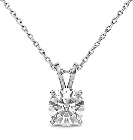 Basket Prong Moissanite Diamond Solitaire Pendant
