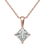 Princess Cut Moissanite Solitaire Unique Pendant