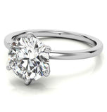 Moissanite Round Cut Solitaire Engagement Ring