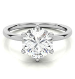 Moissanite Round Cut Solitaire Engagement Ring