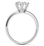 Moissanite Round Cut Solitaire Engagement Ring