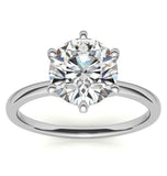 Moissanite Round Cut Solitaire Engagement Ring
