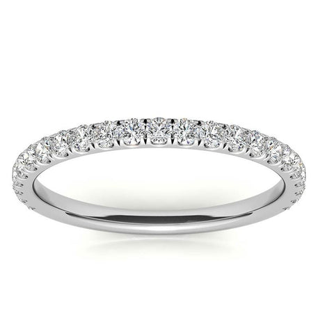 Moissanite Round Cut Half Eternity Ring