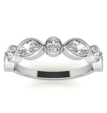Round & Marquise Cut Moissanite Bezel Set Eternity Band