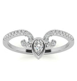 Round & Pear Cut Moissanite Unique Stackable Wedding Band