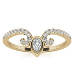 Round & Pear Cut Moissanite Unique Stackable Wedding Band