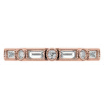 Round & Baguette Cut Bezel Set Filigree Eternity Ring