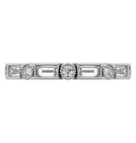 Round & Baguette Cut Bezel Set Filigree Eternity Ring