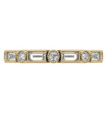 Round & Baguette Cut Bezel Set Filigree Eternity Ring