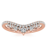 Round Brilliant Cut Moissanite Chevron Wedding Ring