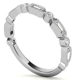 Baguette Cut Moissanite Filigree Eternity Ring