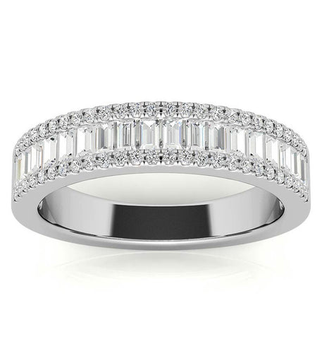Baguette Cut Moissanite Channel Set Eternity Ring