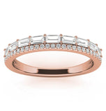 Baguette & Round Cut Double Row Wedding Eternity Ring