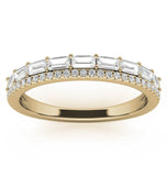Baguette & Round Cut Double Row Wedding Eternity Ring