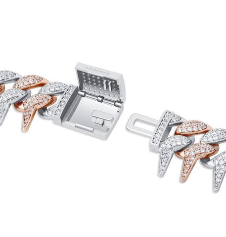 Micro Pave Cuban Link Moissanite Diamond Bracelet