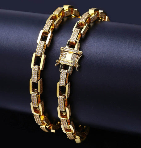 VVS1 Moissanite Rolo Link Hip Hop Bracelet For Men's