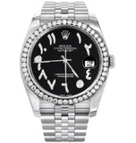 VVS1 Moissanite Diamond Arabic Numeral Black Dial Watch