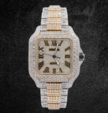 Dual Tone Moissanite Diamond Iced Out Automatic Watch