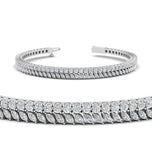 Round & Marquise Cut Moissanite Bangle Bracelets