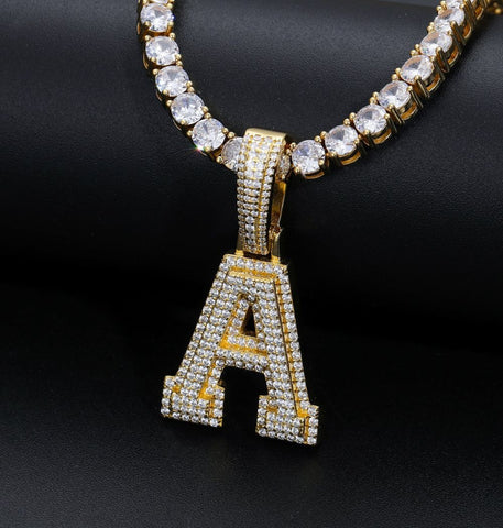 Moissanite Iced Out Customized Letter Pendant