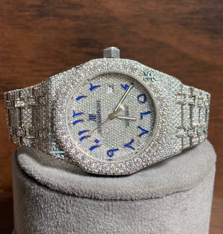 Arabic Numeric Iced Out Men's Watch Moissanite Watches