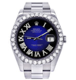 Amazing Blue Dial Moissanite Diamond Watch