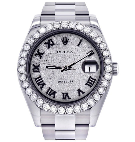 Luxurious Iced Out Moissanite Diamond Datejust Watch