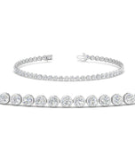 Round Cut Moissanite Bezel Set Tennis Bracelet