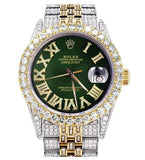 Iced Out Moissanite Green Dial Luxury Wrist Watch