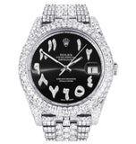 Iced Out Moissanite Diamond Watch Black Dial Stylish Watch