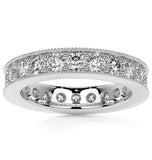 Moissanite Round Cut Filigree Wedding Band