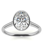 Bezel Set Oval Cut Moissanite Solitaire Ring