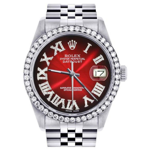 Moissanite Diamond Red Dial Luxury Watch