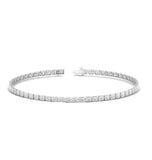 Bezel Set Moissanite Princess Cut Tennis Bracelet