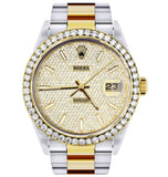 Moissanite Diamond Iced Out Dual Tone Datejust Watch