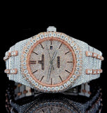 Dual Tone Moissanite Diamond Iced Out Hip Hop Watch