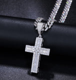 Baguette Cut Moisanite Iced Out Cross Hip Hop Pendant For Him