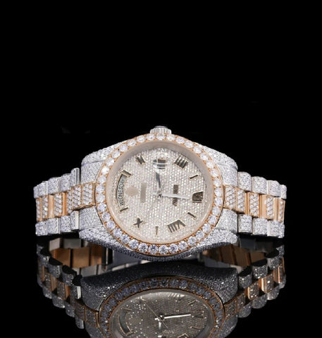 Daydate Iced Out Moissanite Diamond Wrist Watch For Him