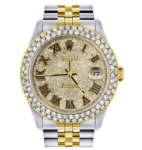 Roman Numeral Iced Out Moissanite Diamond Wrist Watch