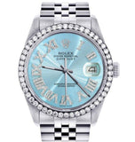 Moissanite Diamond Sky Dial Wrist Watch For Men's