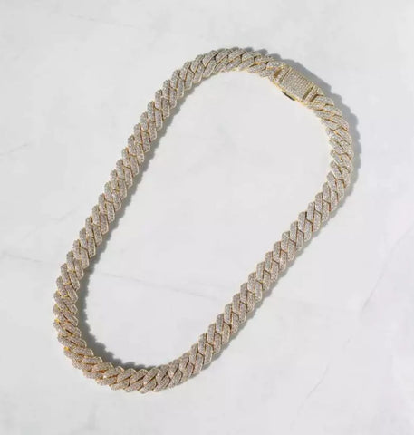 VVS1 Moissanite Iced Out Cuban Link Hip Hop Chain