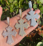 Rapper Style Cross Pendant Crafted In Moissanite