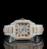 Dual Tone Moissanite Diamond Iced Out Luxury Watch