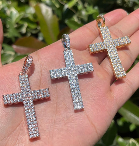 Iced Out Moissanite Unisex Cross Pendant Gift