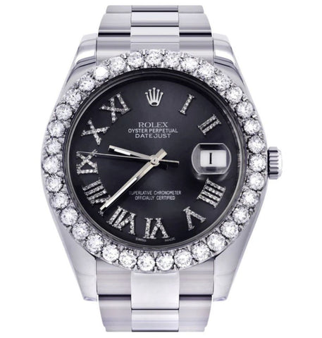 Stylish Roman Number Moissanite Diamond Watch