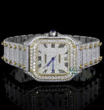 Dual Tone Iced Our Lab Created Moissanite Watch