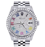 Moissanite Diamond Rainbow Roman Numeral Watch