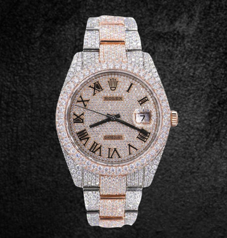 Dual Tone Moissanite Diamond Datejust Luxury Watch